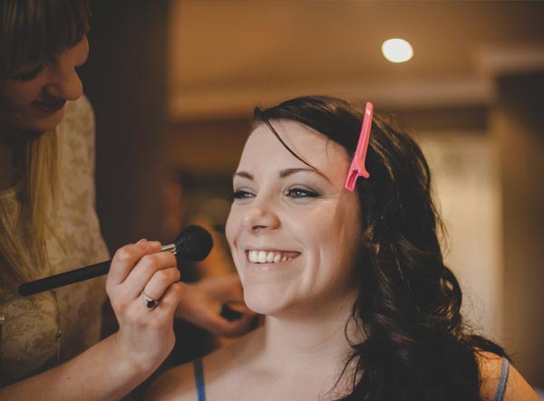 Kent Makeup Artist applying makeup to a Bride