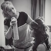 Kent Hair & Makeup Artist | Bride having hair sprayed at Rowhill Grange Hotel, Kent