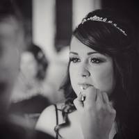 Kent Hair & Makeup Artist | Bride having lipstick applied before her wedding ceremony