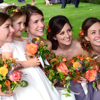 Kent Hair & Makeup Artist | The bridesmaids smiling for the photographer