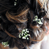Kent Hair & Makeup Artist | Bride's hair style with flowers