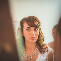 Kent Hair & Makeup Artist | Bride looking in a mirror