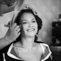 Kent Hair & Makeup Artist | Bride having blusher applied