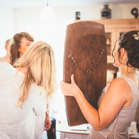 Kent Hair & Makeup Artist | Bridesmaids holding a mirror for the bride