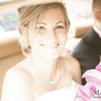 Kent Hair & Makeup Artist | Bride smiling in the wedding car
